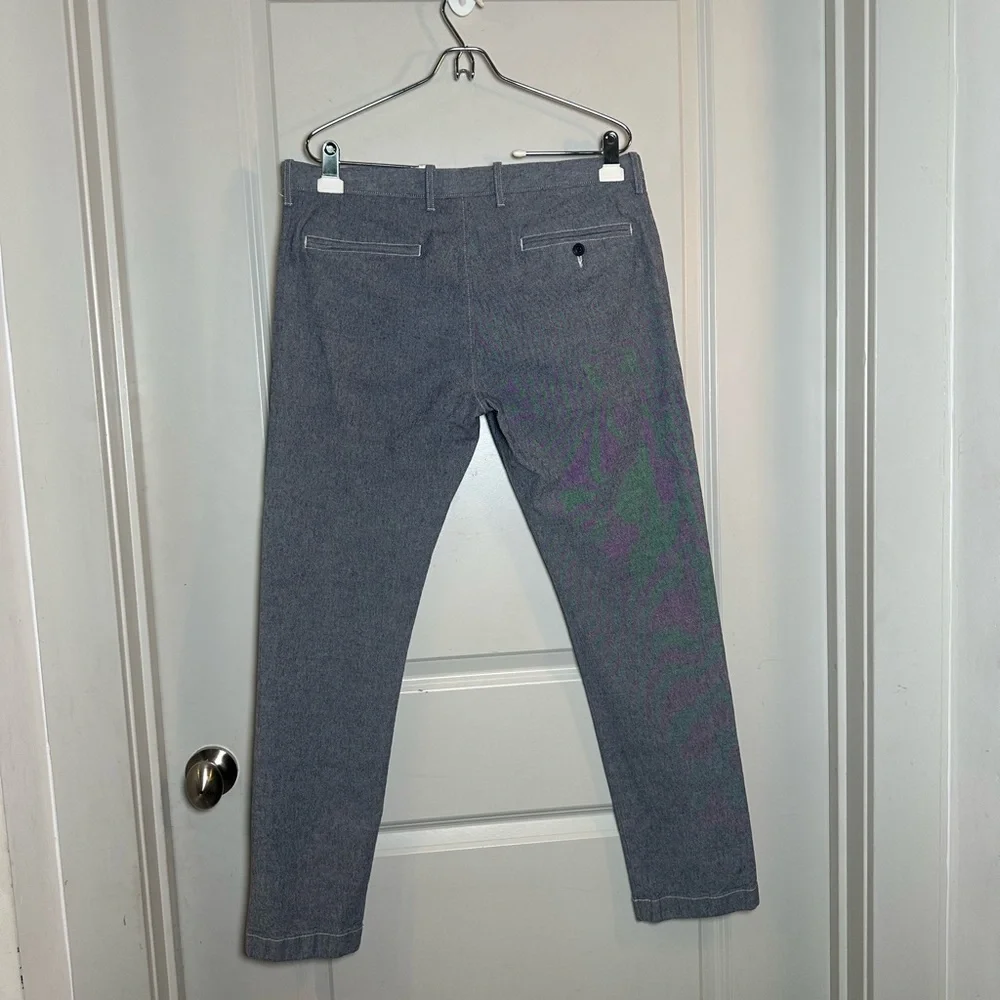 J. Crew 484 Slim Stretch Cotton Blue Pants, Size 34W/30L
